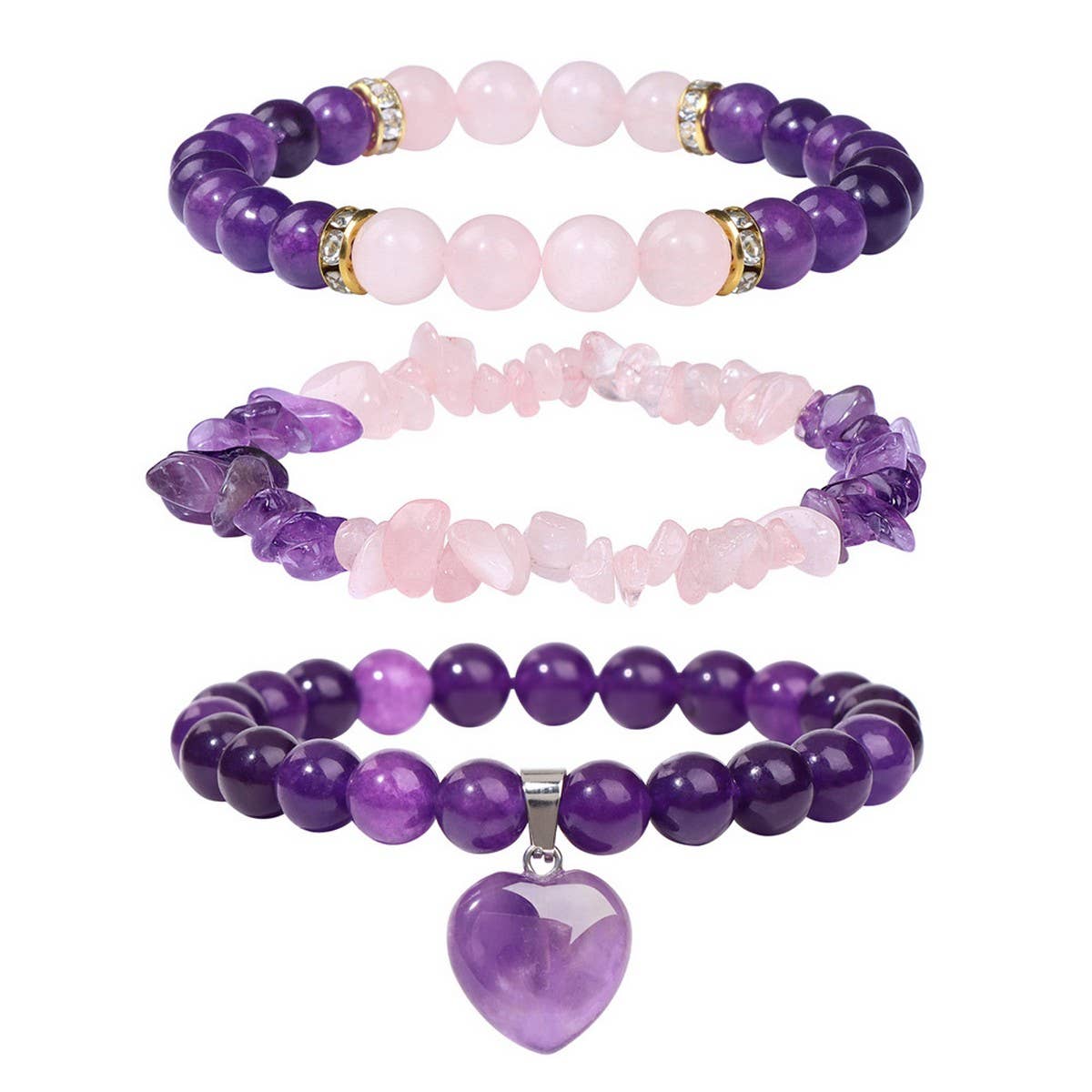 CWAJE4222_NATURAL AMETHYST HEART PENDANT SET BRACELET