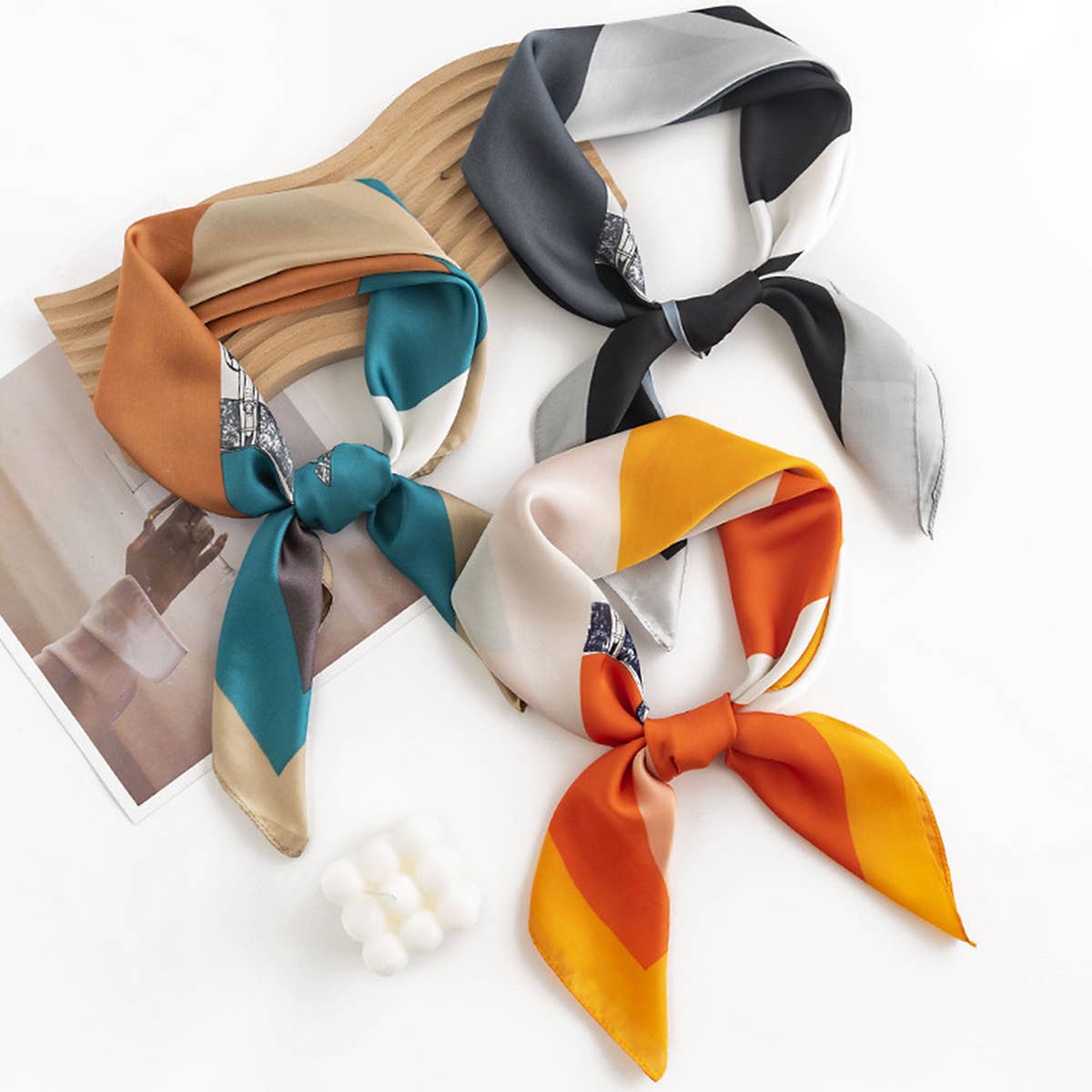 SIMPLE COLOR BLOCK PRINTED SCARF AND SQUARE SCARF_CWASC0499