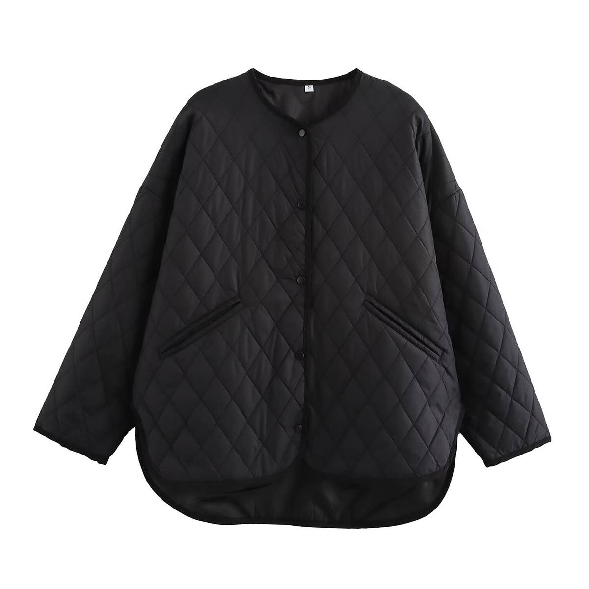 FASHION LOOSE DIAMOND QUILTED COTTON JACKET