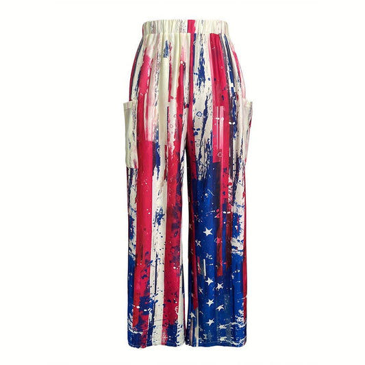 INDEPENDENCE DAY ELASTICATED WIDE-LEG PANTS