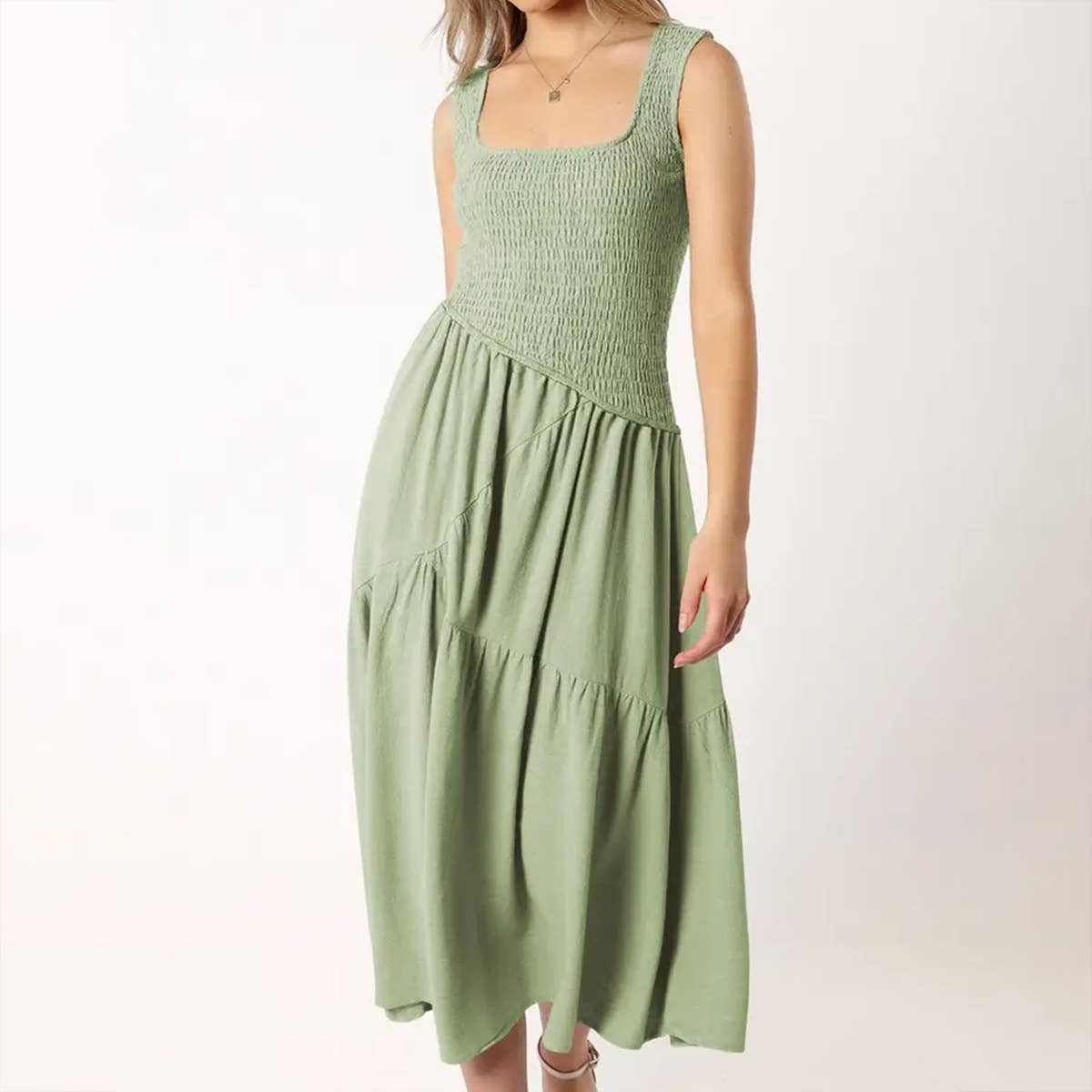 SEXY BACKLESS U-NECK SLEEVELESS DRESS_CWDMD1293