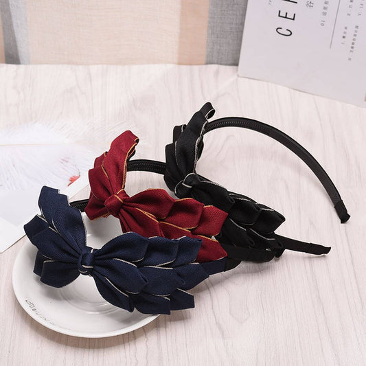 CUTE WOMEN'S SOLID COLOR BOW HEADBAND