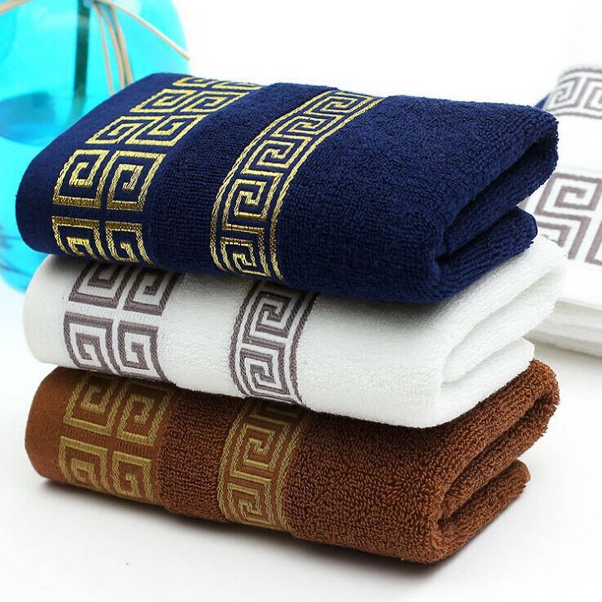 MAZE PATTERN THICK COTTON TOWEL BATH TOWEL