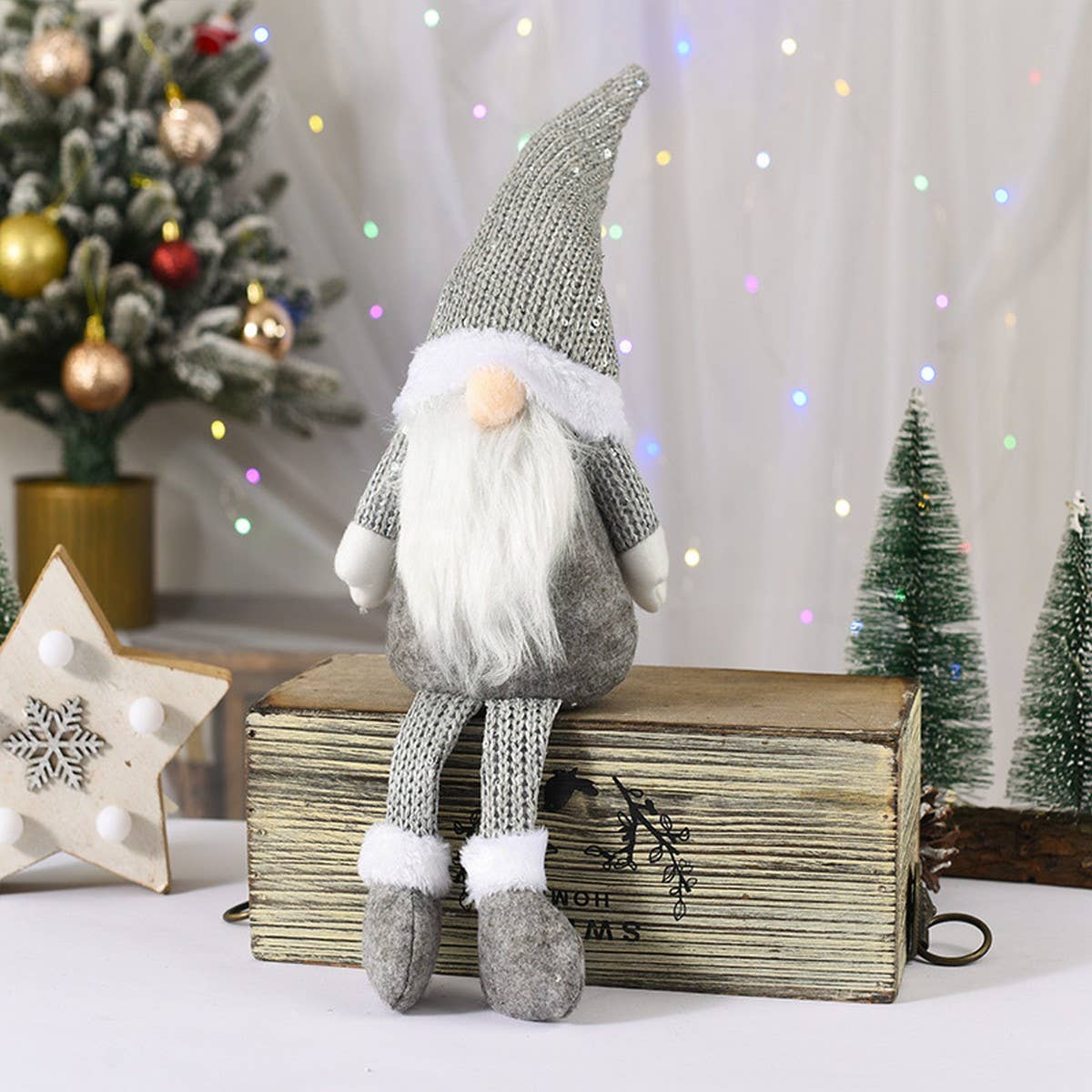 CHRISTMAS FACELESS OLD MAN DOLL WINDOW DISPLAY