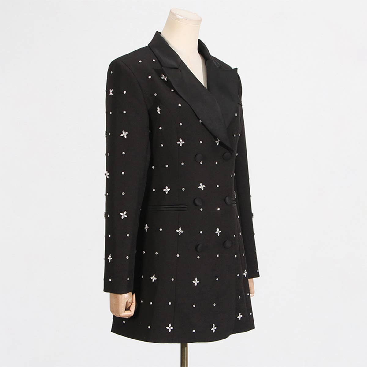 Refined Rhinestone Blazer ??Slim & Stylish_CWOCO1251