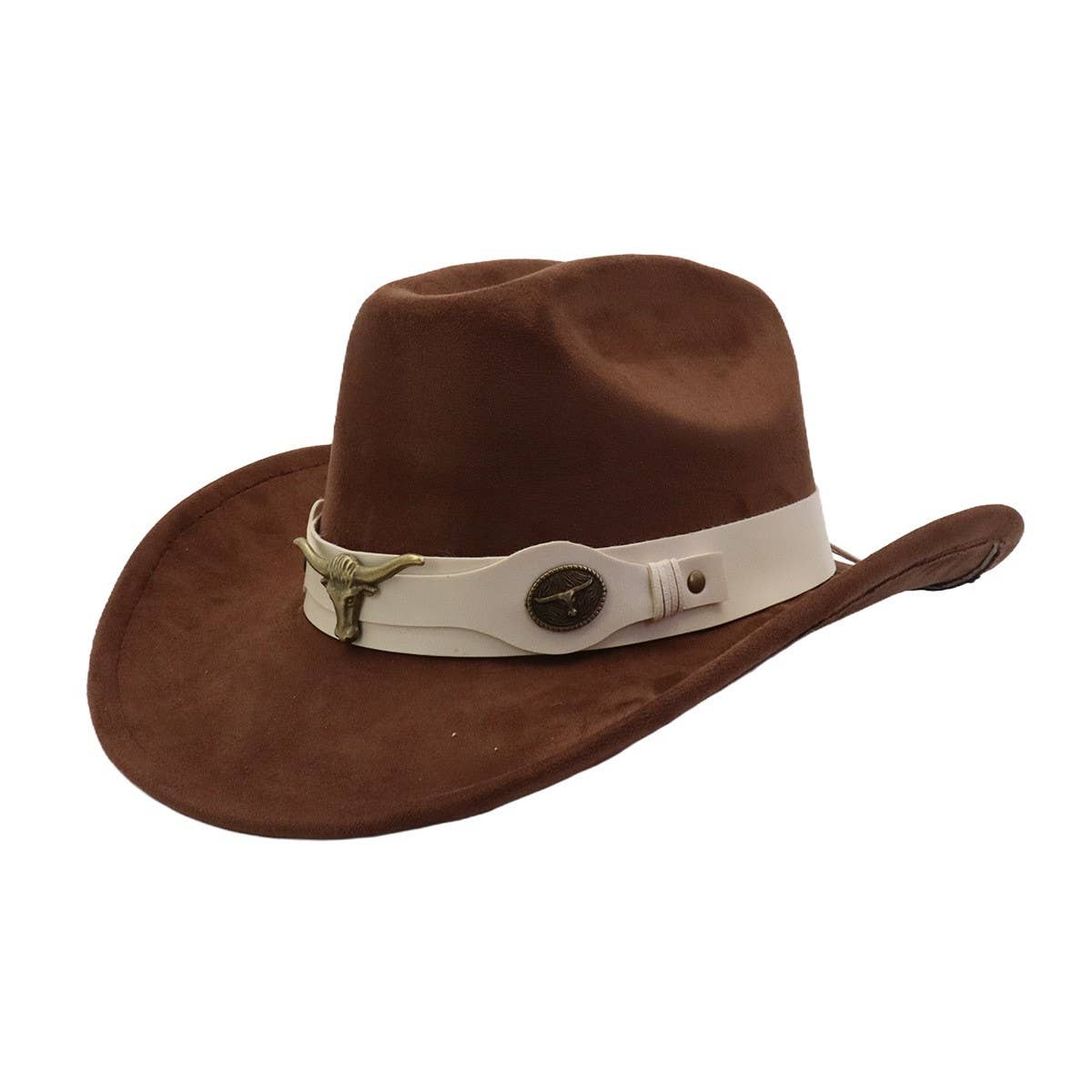Western Ethnic Suede Cowboy Fedora Jazz Hat_CWAH04426