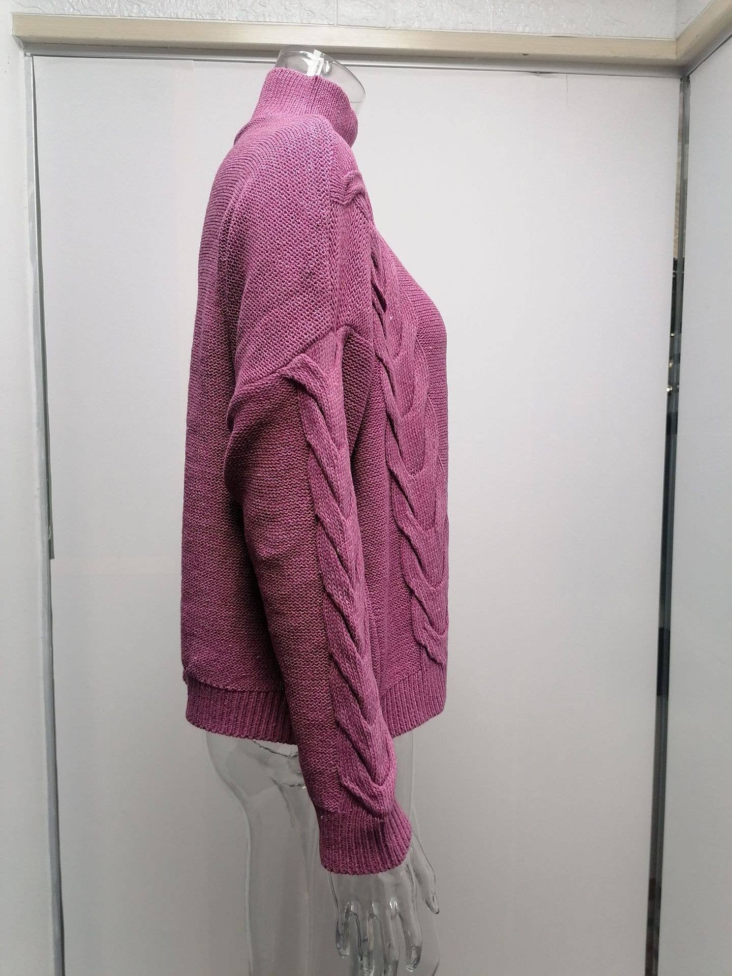 SOLID COLOR TURTLENECK LONG-SLEEVED SWEATER