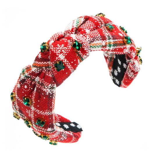 CHRISTMAS SERIES SNOWFLAKE KNOTTED HEADBAND