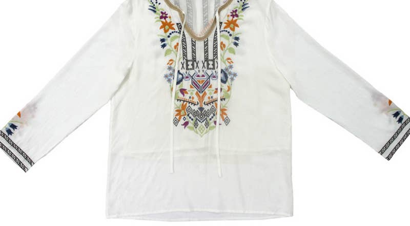 EMBROIDERED TOP LONG SLEEVE SHIRT