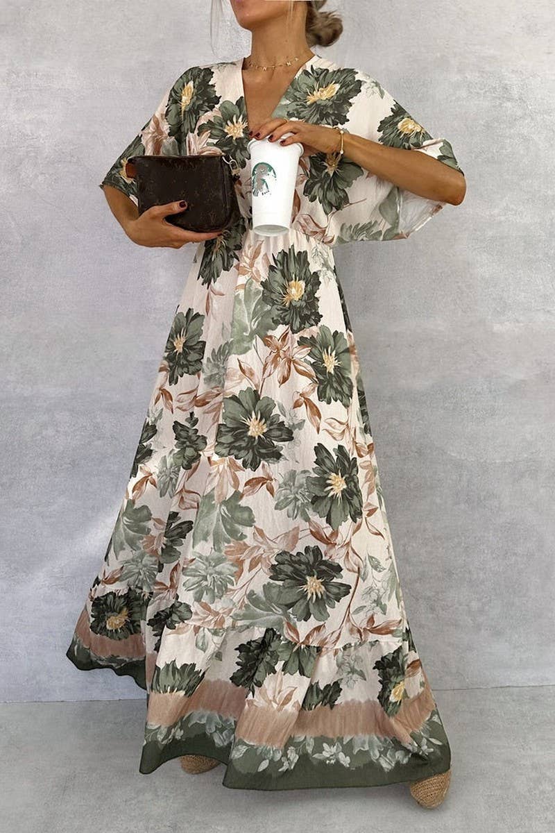 CWDMD6494_VINTAGE FLORAL V-NECK BELTED MAXI DRESS