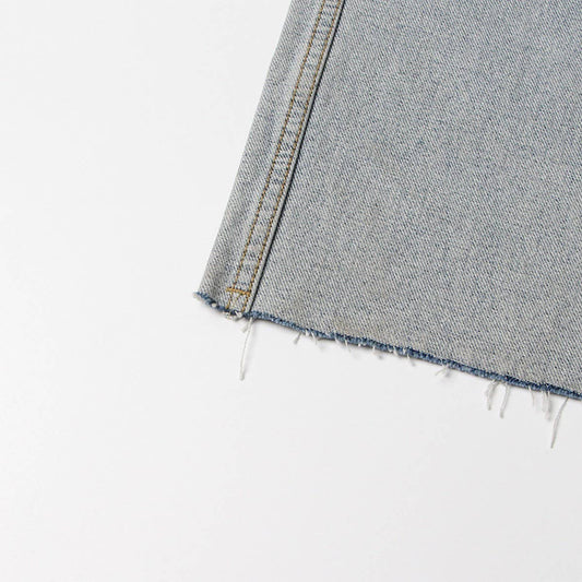 WOMENS HIGH WAISTED STRAIGHT LEG PATCHWORK JEANS