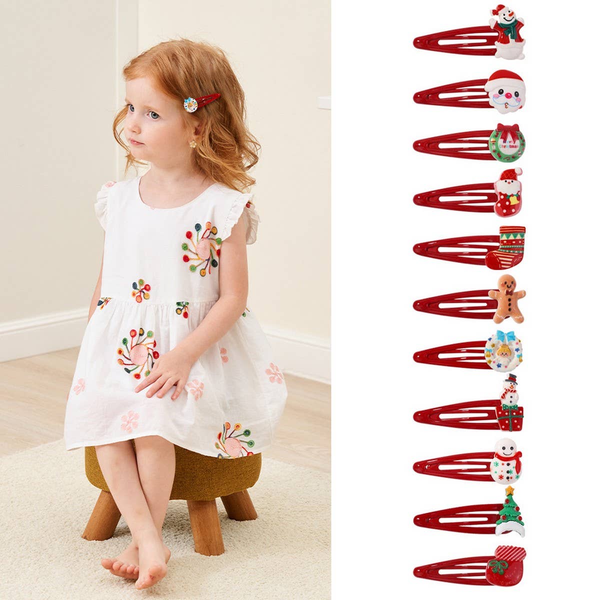 Christmas Candy Stocking Cartoon Drop Hair Clip