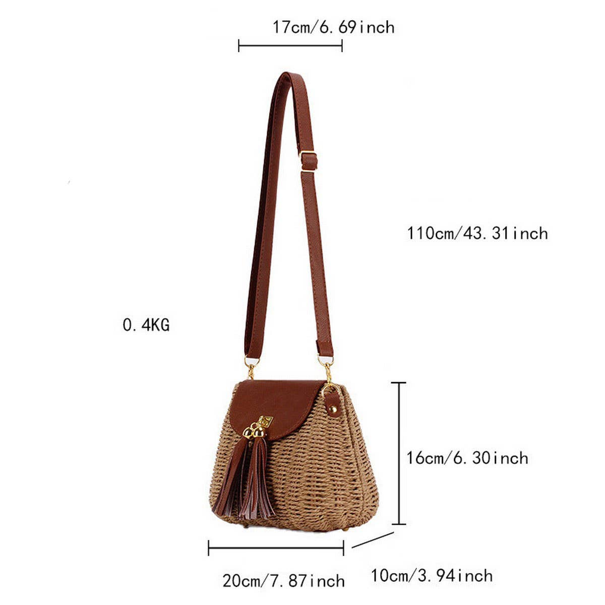 NEW RATTAN SMALL FRESH SOLID COLOR HAND-WOVEN BAG_CWAB4697