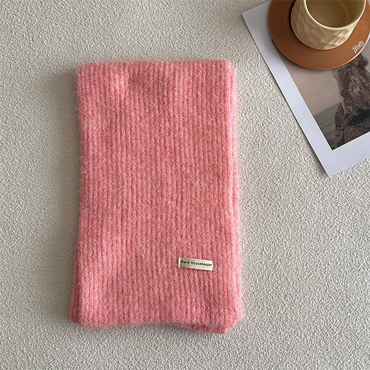 Winter solid wool blend scarf - soft and versatile