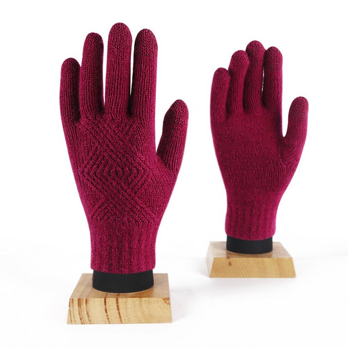 WINTER WARM WOOL KNITTED TOUCH SCREEN GLOVES_CWAG0378