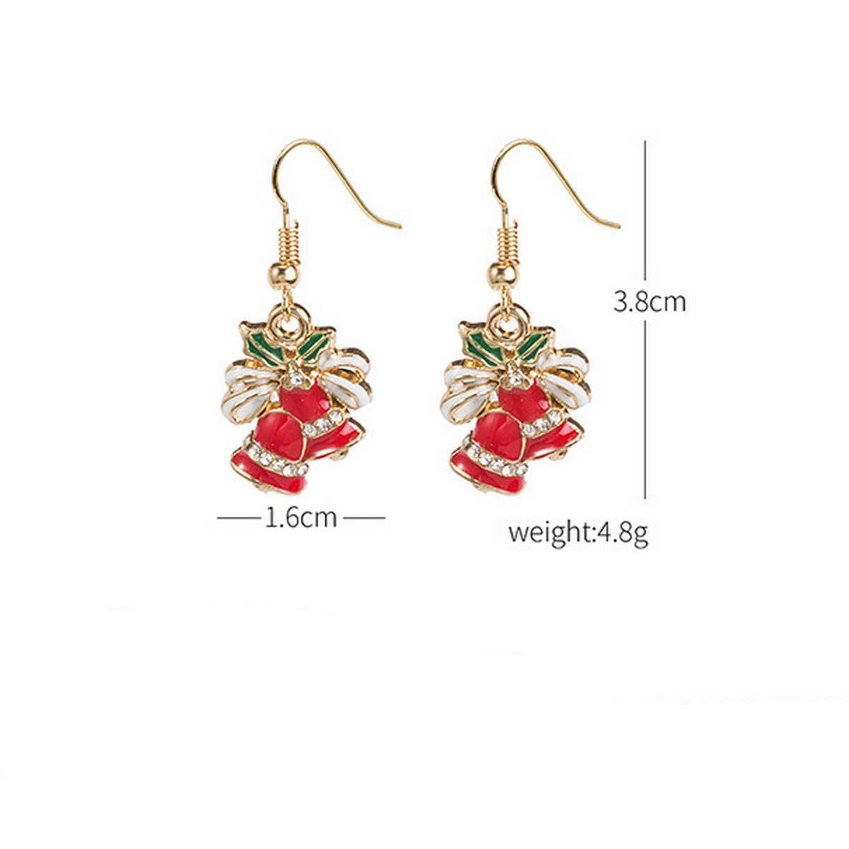 CHRISTMAS CREATIVE SWEET BOW BELL EARRINGS