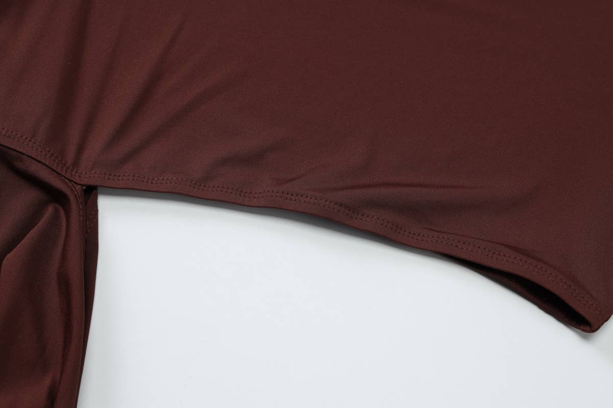 Fashionable long-sleeved round-neck lace-up top