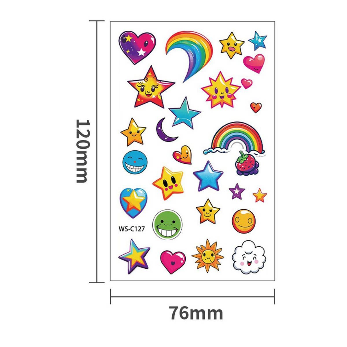 Whimsical Face Stickers ? Fruit & Galaxy Tattoos