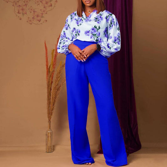 PRINTED TIE TOP AND WIDE-LEG PANTS TWO-PIECE SET_CWSTB1140