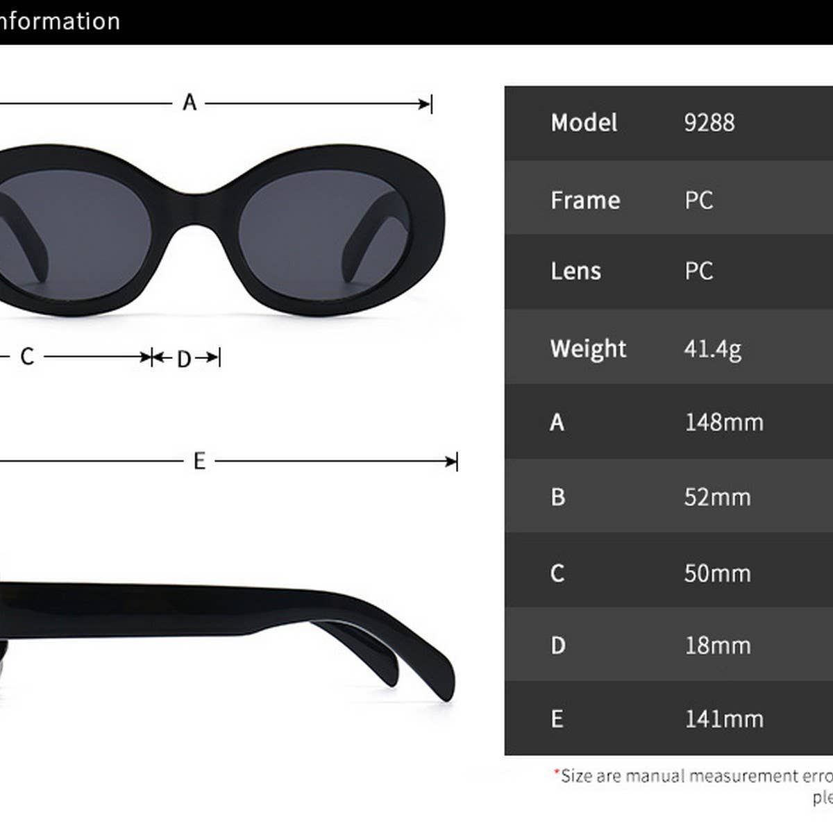 MARBLE OVAL TRENDY STREET STYLE SUNGLASSES