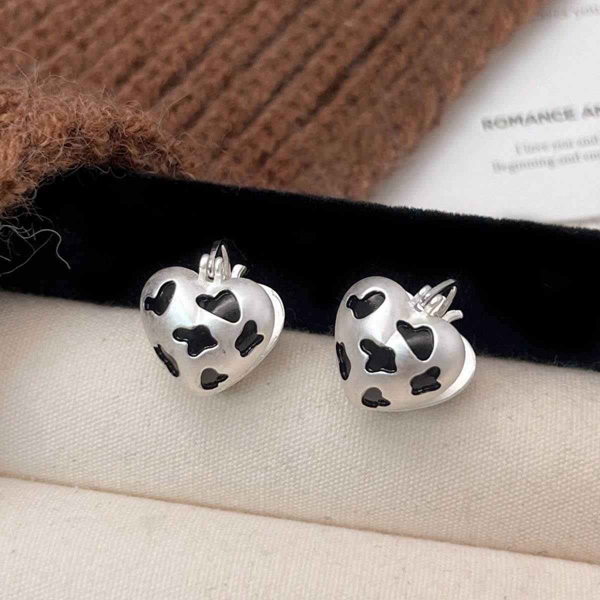 VALENTINE'S DAY LEOPARD PRINT GOLD HEART EARRINGS