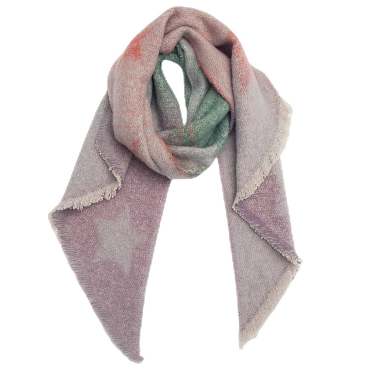 Diamond Pattern Scarf-Chunky Loop Yarn Winter Wrap