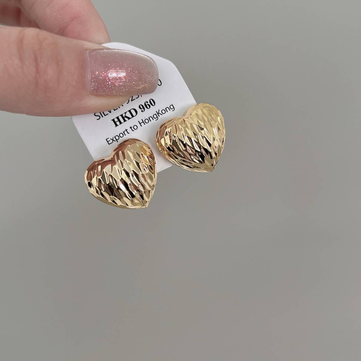 SEMI-CIRCLE THREE-DIMENSIONAL LOVE EARRINGS