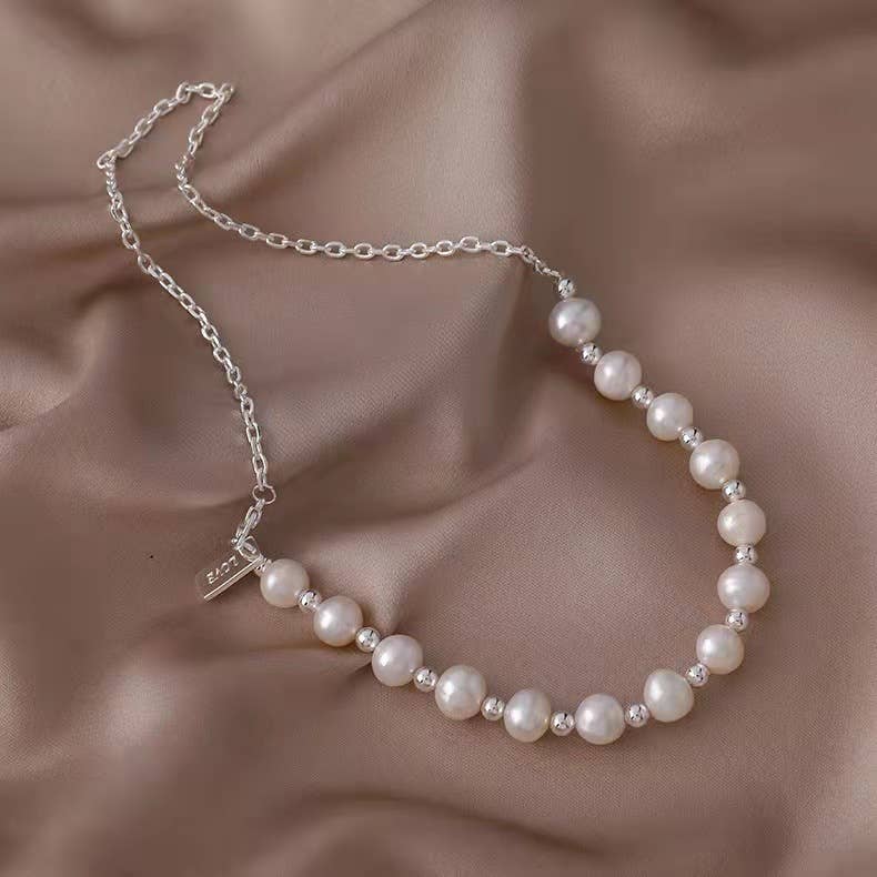 Baroque irregular retro freshwater pearl necklace
