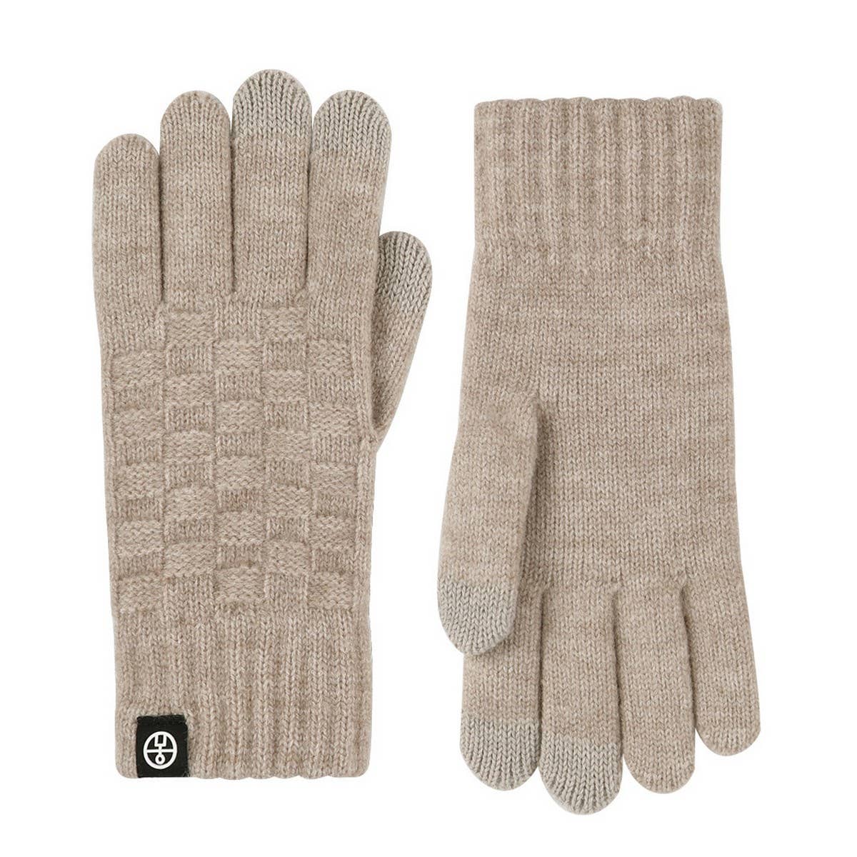 WINTER WARM PLAID KNITTED TOUCH SCREEN GLOVES_CWAG0410