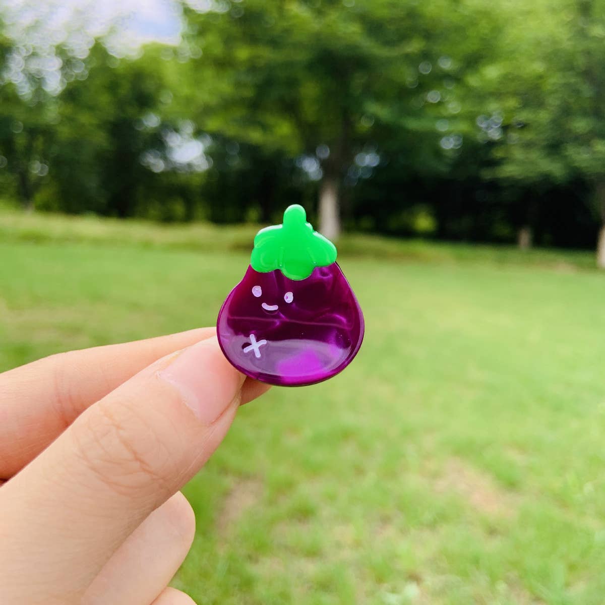 CWAHA4512_NEW EGGPLANT, CHILI, VEGETABLE HAIR CLIP