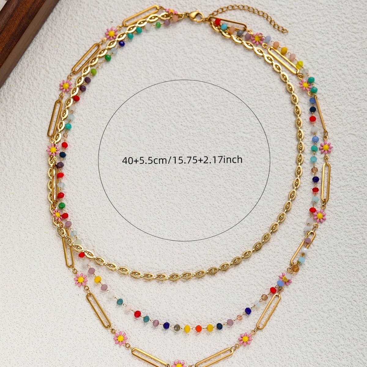 COLLARBONE METAL COLORED MULTI-LAYER NECKLACE