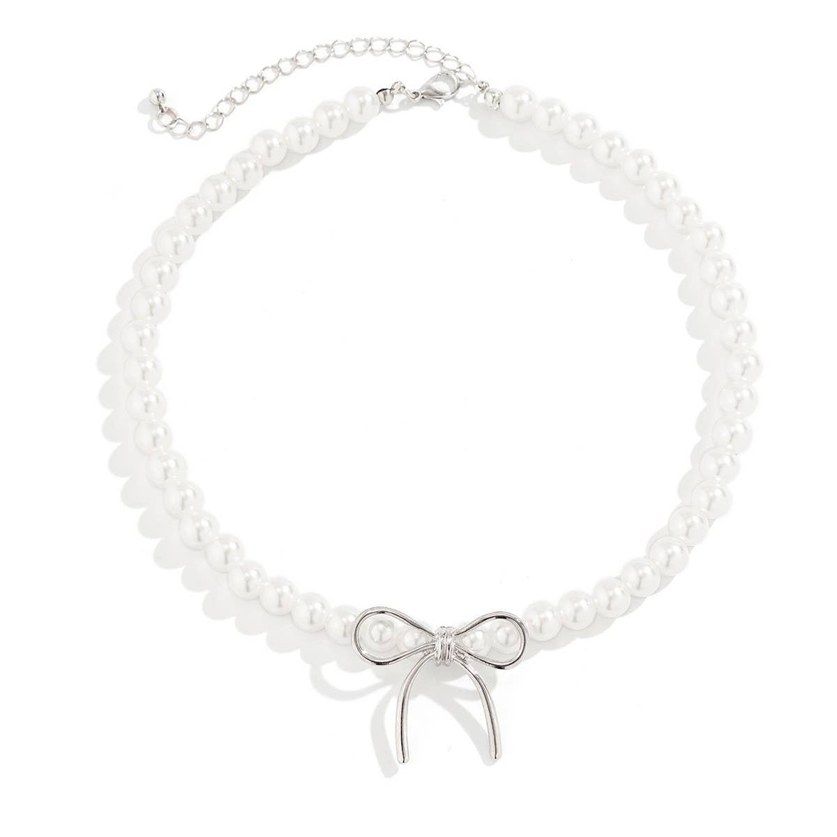 HOT SELLING BLACK BOW BEADED NECKLACE