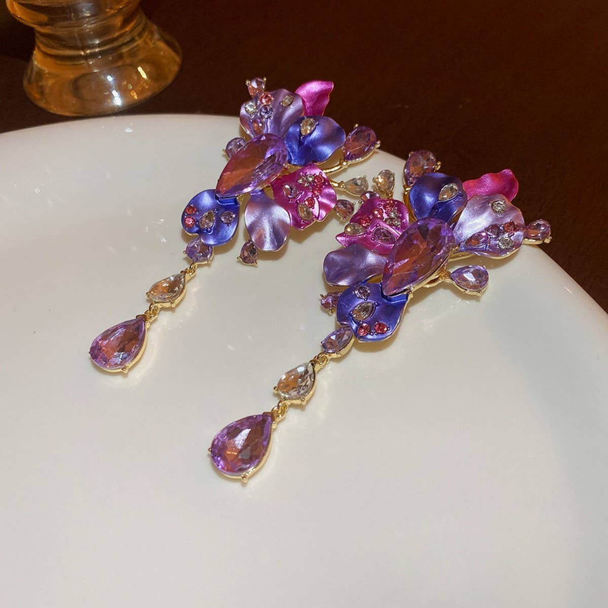 FLOWER TASSEL EXAGGERATED PERSONALITY EARRINGS