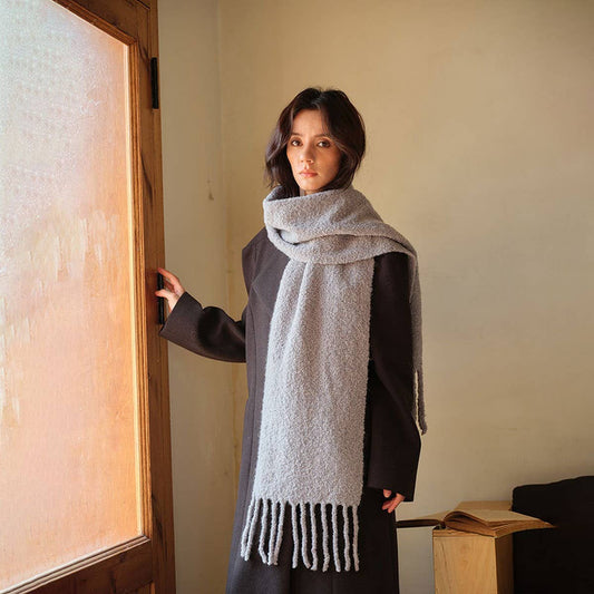 50% Wool Circle Scarf - Long Woven Winter Wrap_CWASC2307