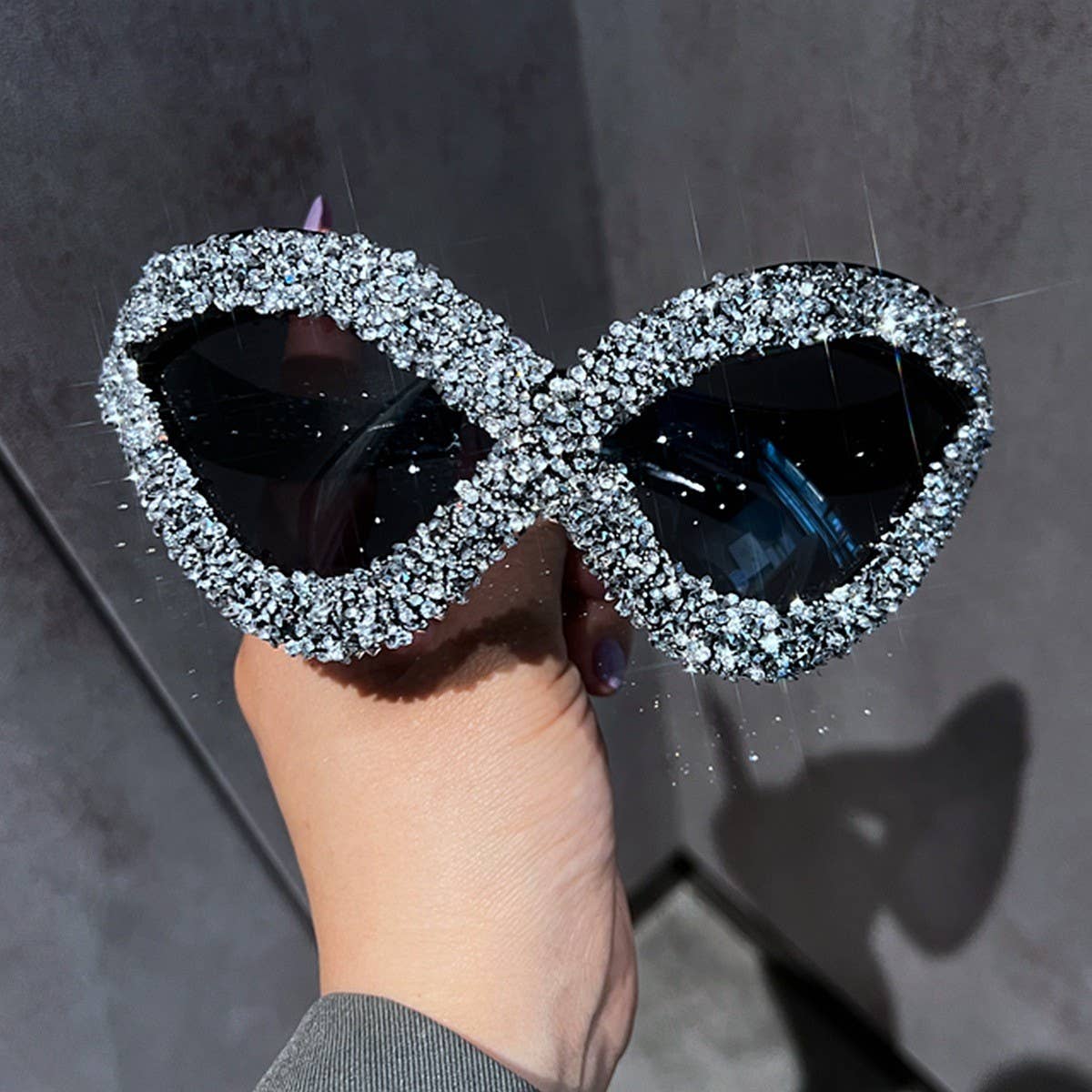 VINTAGE LARGE FRAME DIAMOND SUNGLASSES