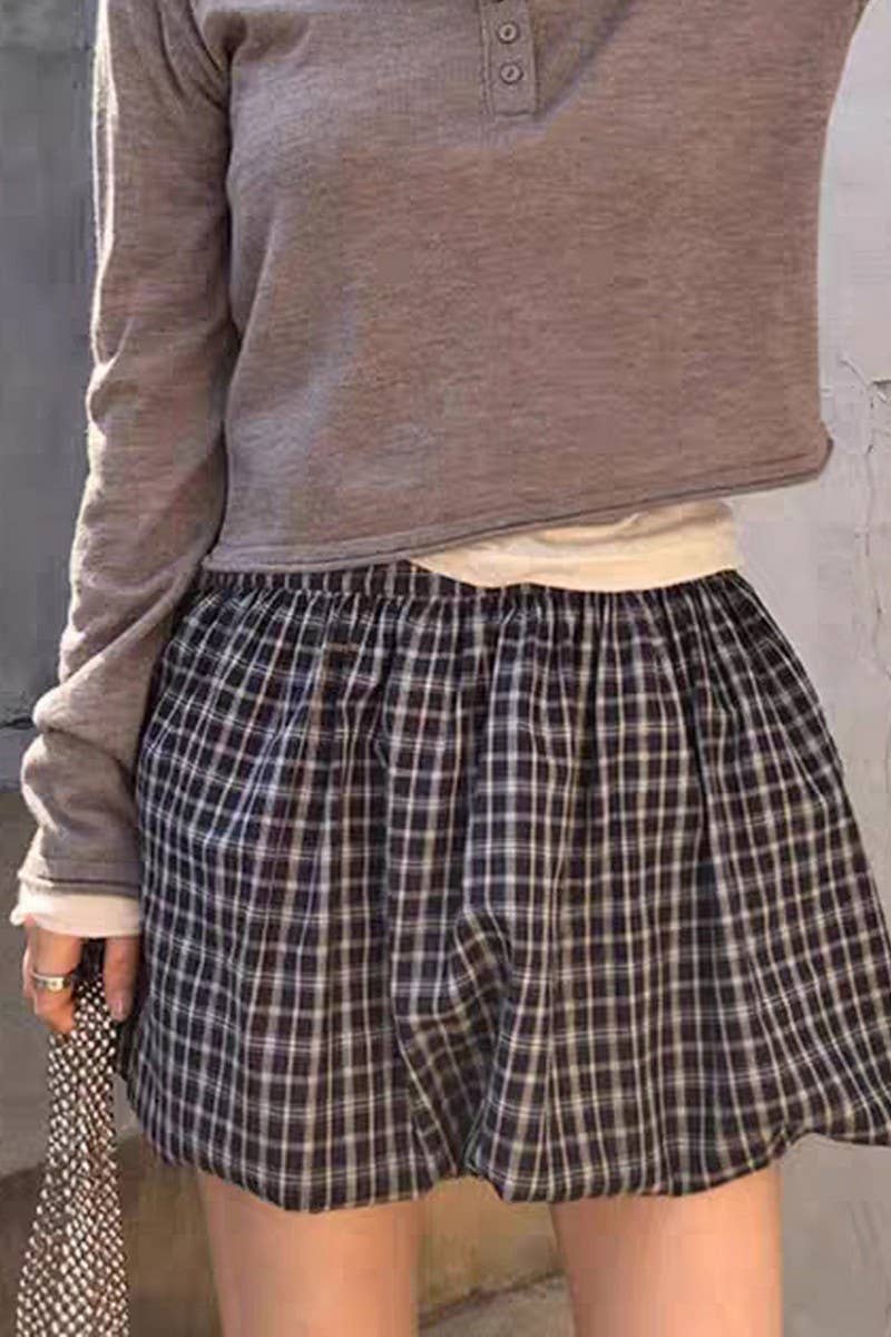 CWBSS0336_SOLID COLOR TEMPERAMENT SHORT TUTU SKIRT