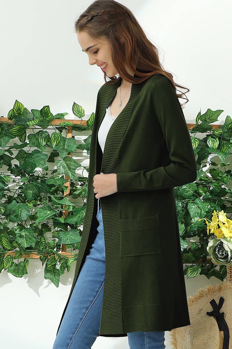 AWOCAL311_LONG SLEEVE OPEN FRONT CARDIGAN WITH SIDE POCKETS