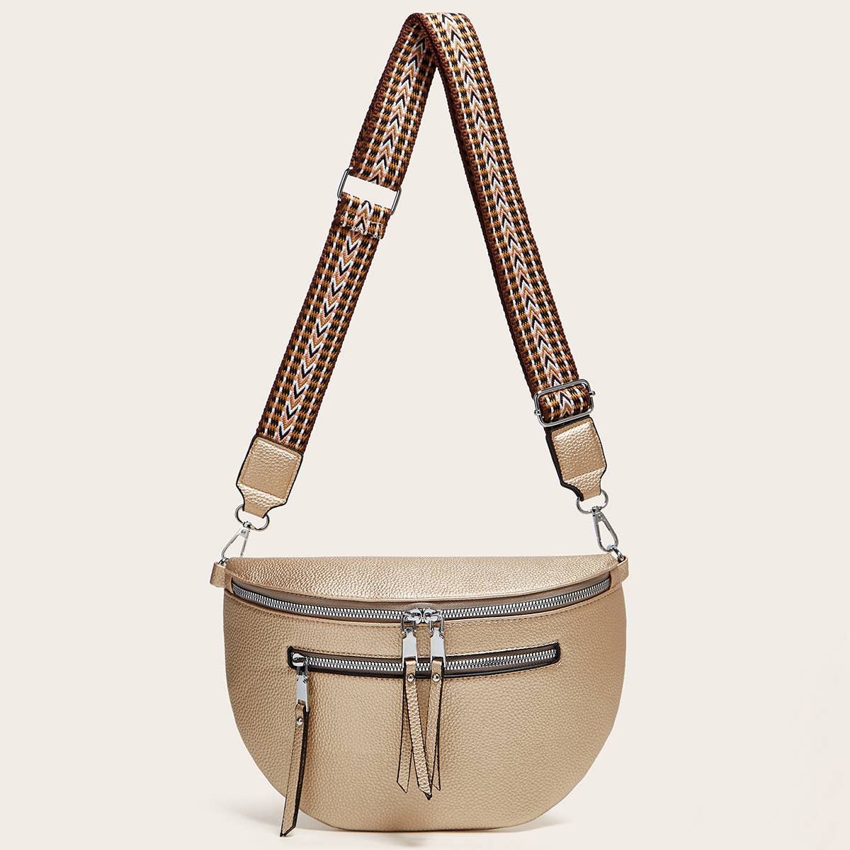 WOMEN LITCHI PATTERN CHEST BAG WAIST BAG_CWAB2658