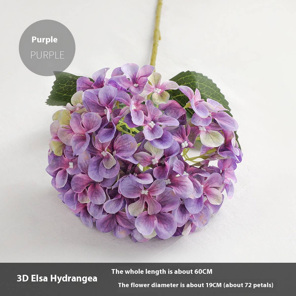 Single Stem 3D Artificial Hydrangea for Decor_CWMM6506