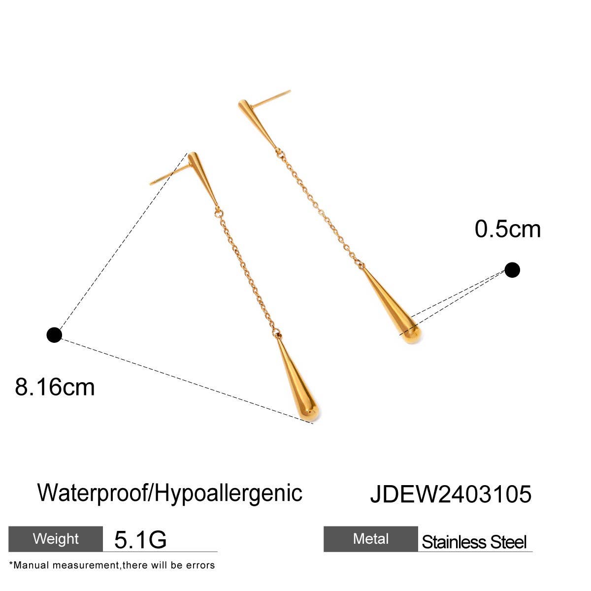 SIMPLE AND ELEGANT TEARDROP TASSEL EARRINGS