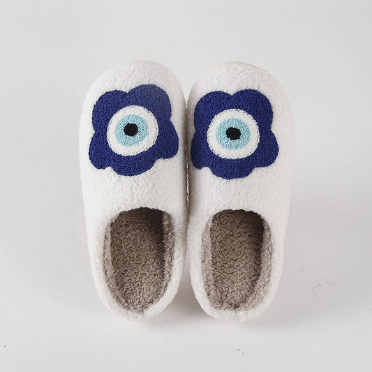 FLOWER PATTERN WINTER INSULATION COTTON SLIPPERS