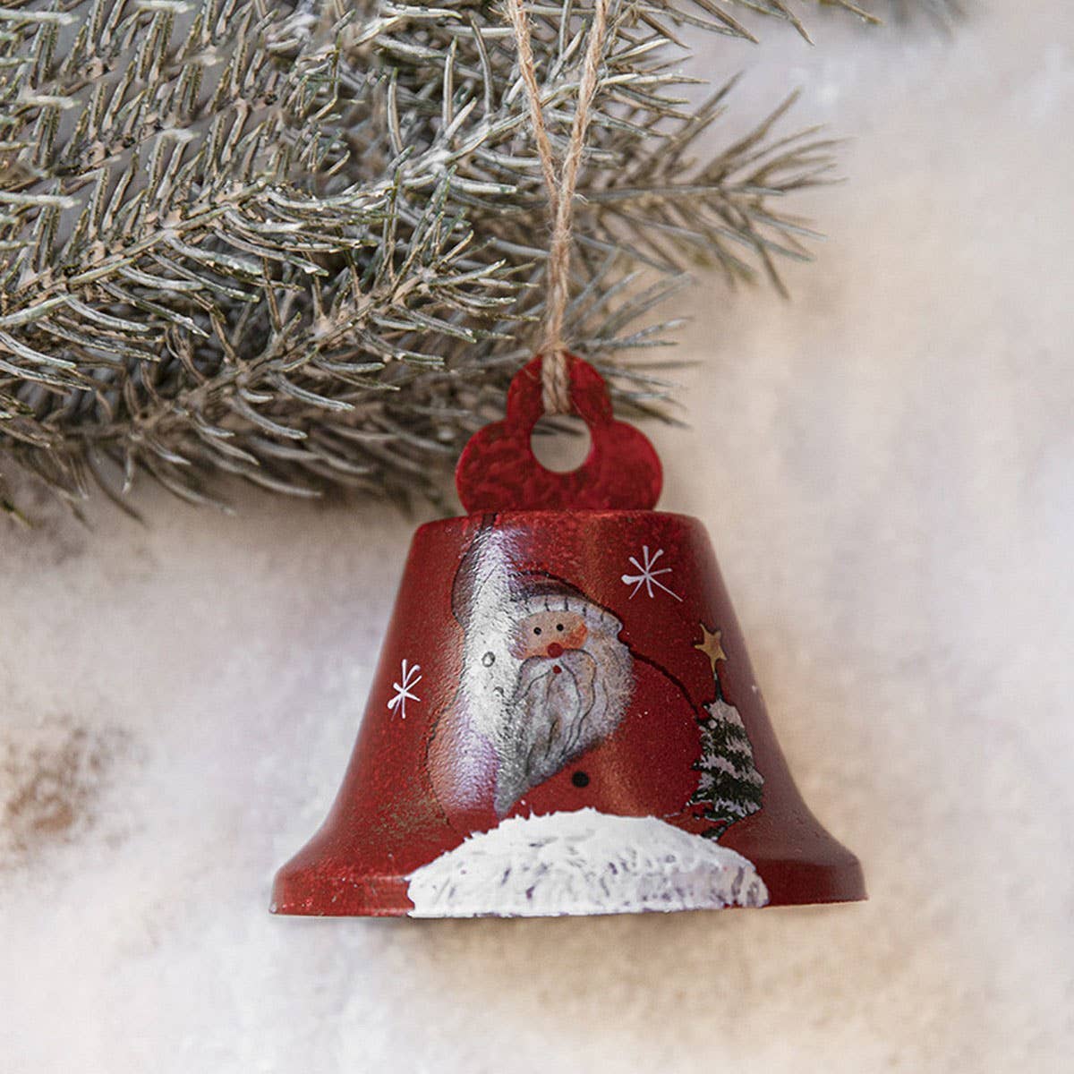 CWMM10397_VINTAGE CHRISTMAS PAINTED METAL BELL ORNAMENTS