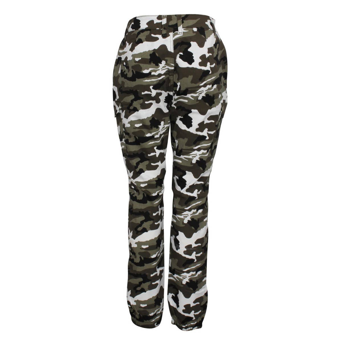 WOMENS SLIM FITTING CAMOUFLAGE PRINTED PANTS_CWBLP0383