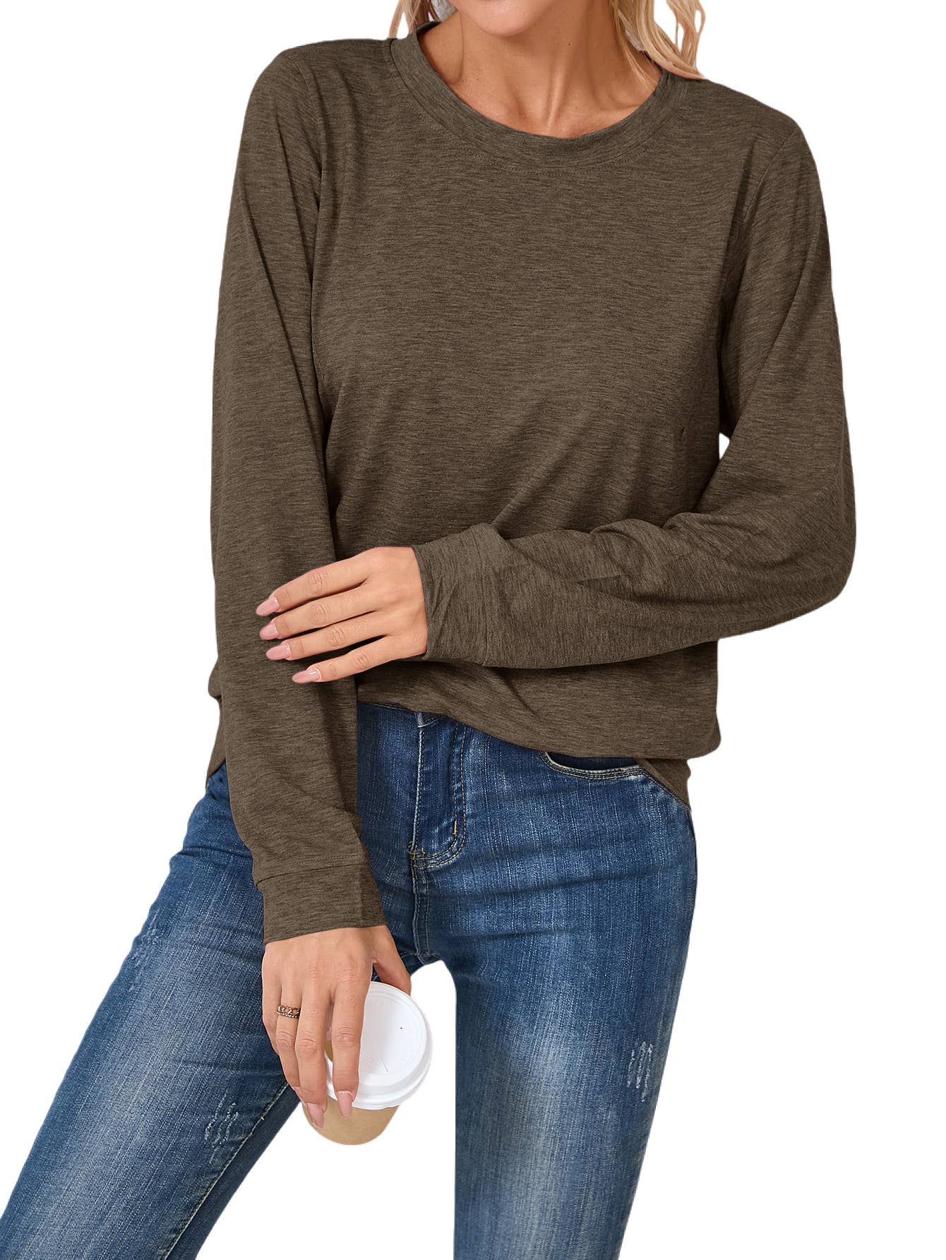 SOLID COLOR CASUAL CREWNECK COMFORTABLE T-SHIRT