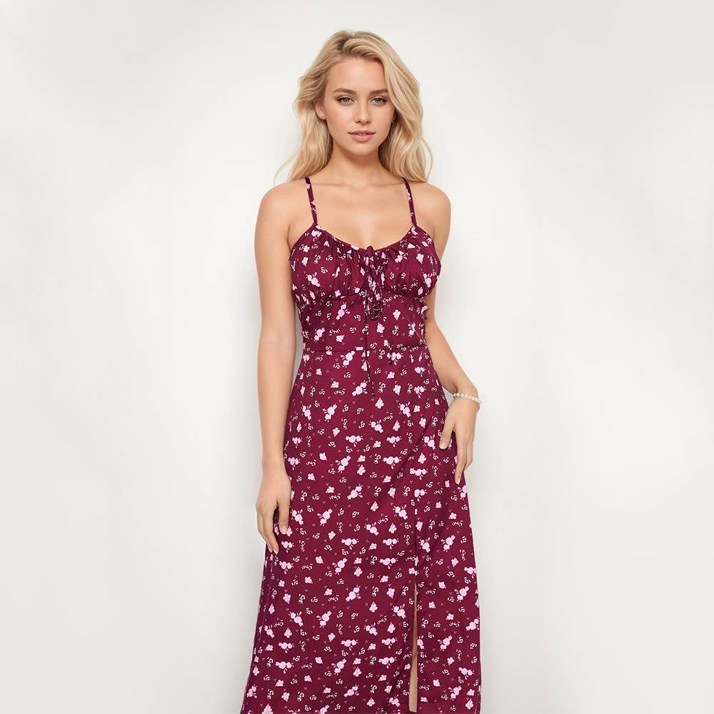 SLEEVELESS HALTER STRAPPY PRINT HALTER DRESS