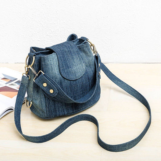 Denim multi-layered crossbody bag
