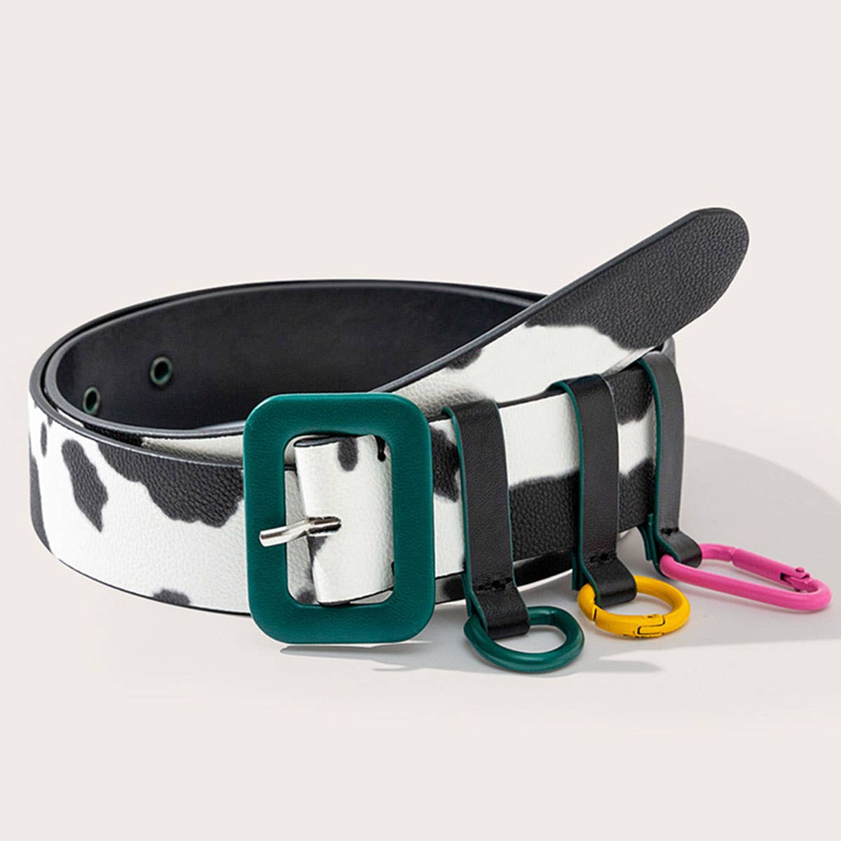 High-end and fun cow print belt