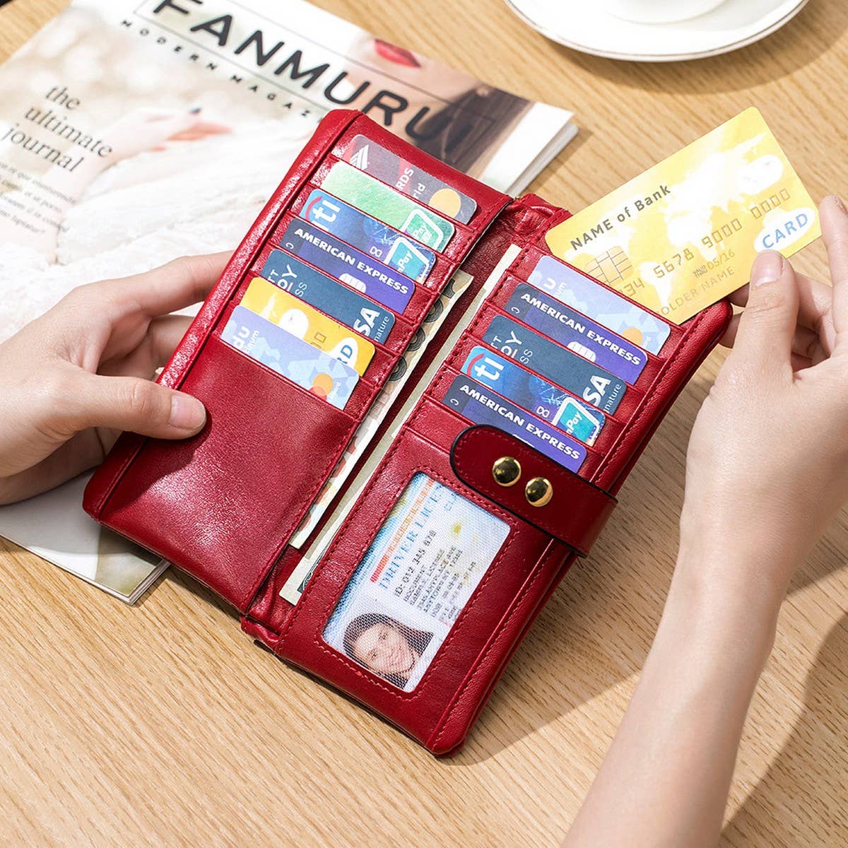 VINTAGE WAXED LEATHER MULTIFUNCTIONAL WALLET_CWAB3812