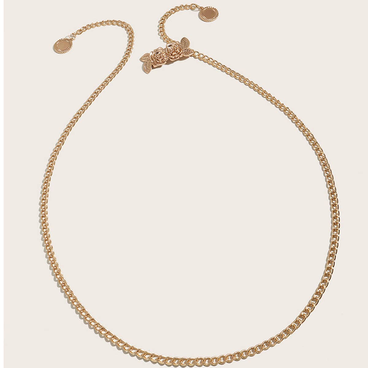 WOMEN ROSE BUCKLE WAIST CHAIN BELT_CWABE0308