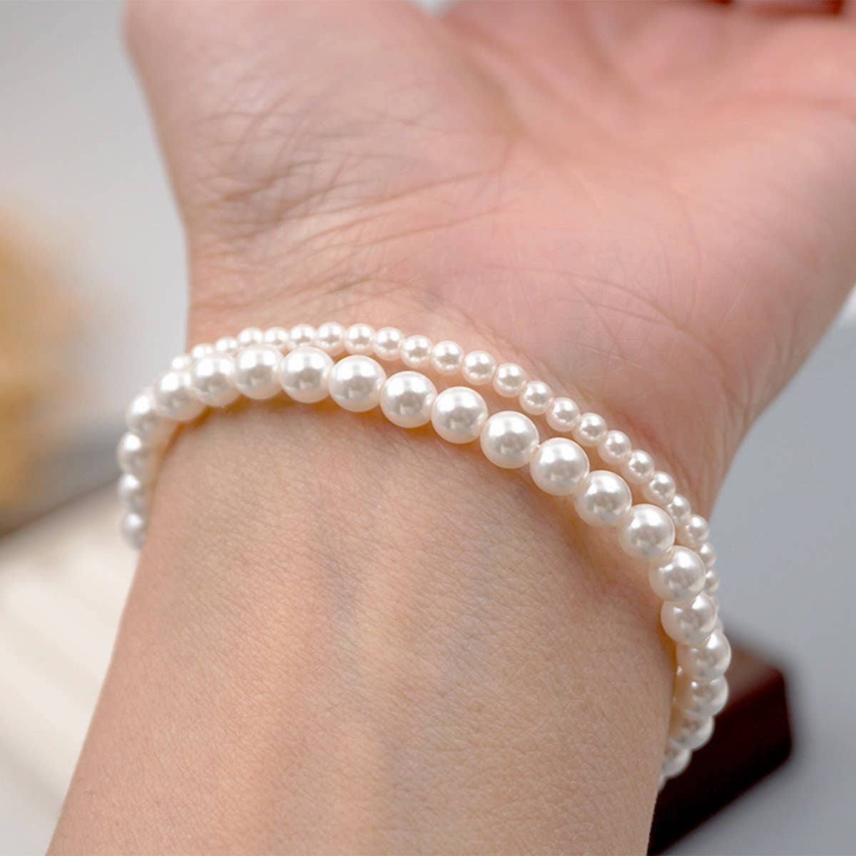 SIMPLE ROUND PEARL ELEGANT ELASTIC BRACELET_CWAJE1676